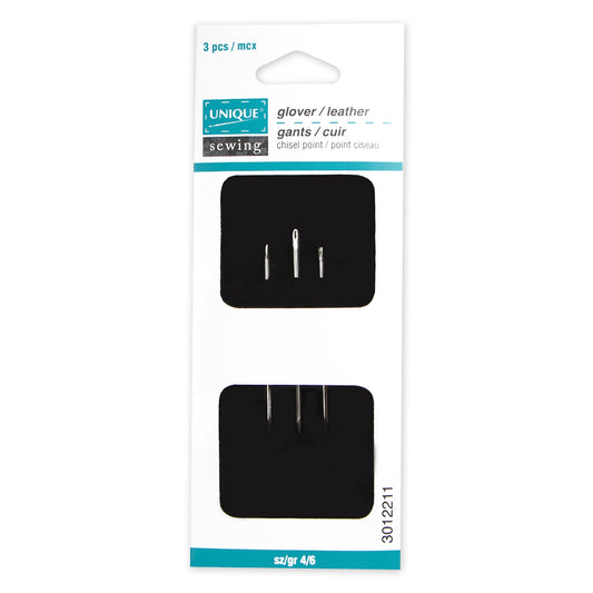 UNIQUE SEWING Glover (Leather) Needles – Sizes 4/6 – 3 pcs