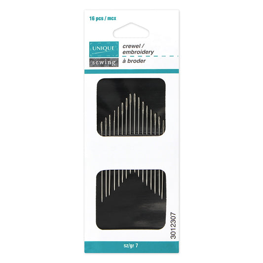 UNIQUE SEWING Crewel Needles – Size 7 – 16 pcs