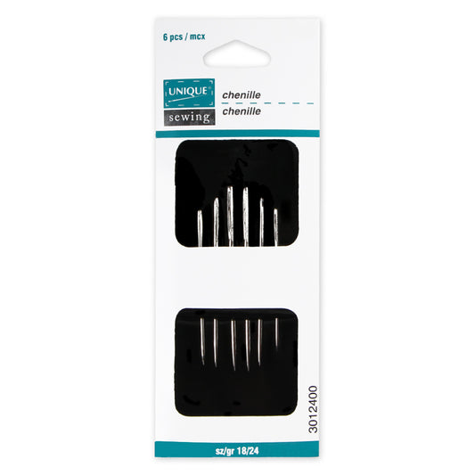 UNIQUE SEWING Chenille Needles — Sizes 18–24, 6 Pack