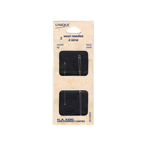 UNIQUE Round‑Tip Wool Needles – Steel, 2‑Pack