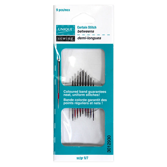 UNIQUE SEWING Certain Stitch Between Needles – sizes 5–7 – 9 pcs