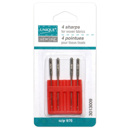 UNIQUE SEWING Sharps Sewing Machine Needles – 70/9 – 4 pcs