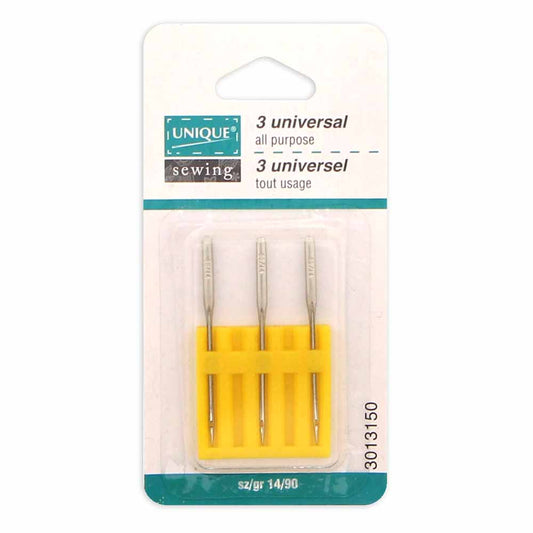 UNIQUE SEWING Universal Sewing Machine Needles, Size 90/14 — 3 Pack