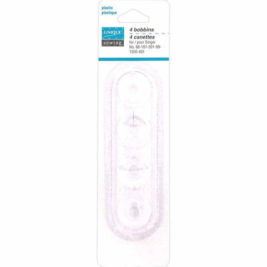 UNIQUE SEWING Plastic Bobbins – Singer Class 66 – 4 pcs