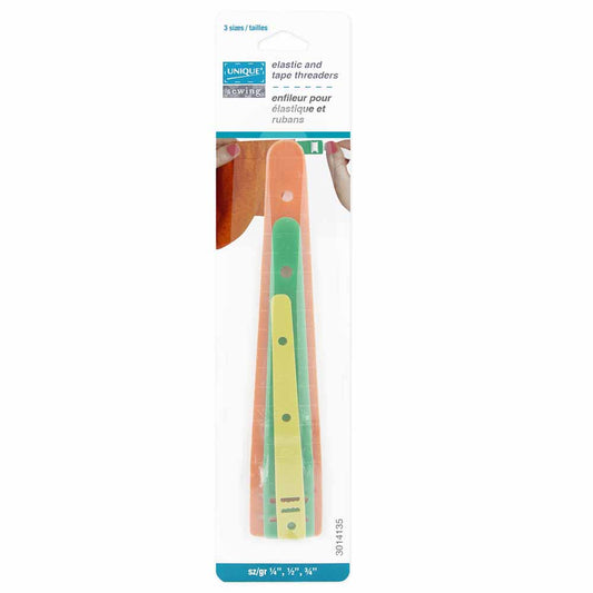 UNIQUE SEWING Elastic & Tape Threaders — 3 Sizes