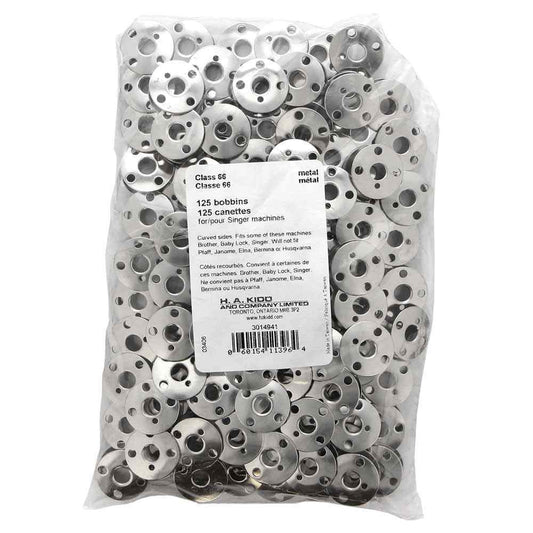 UNIQUE SEWING "Class 66" Metal Bobbins – 125 pcs