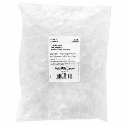 UNIQUE SEWING "Class 66" Plastic Bobbins – 125 pcs