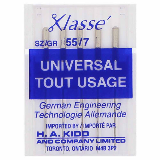 KLASSÉ Universal Sharps Sewing Machine Needles Size 55/7 5 Count