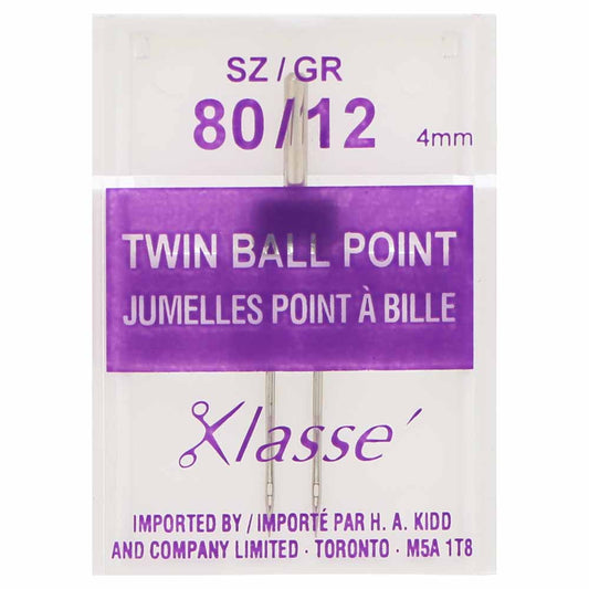 KLASSE Twin Ballpoint Needle Cassette Size 80/12 4 mm
