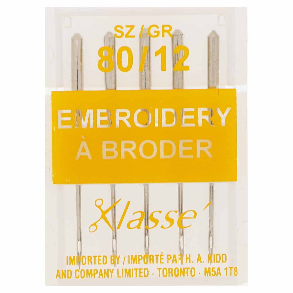 KLASSE Embroidery Needle Cassette Size 80/12 5-Count