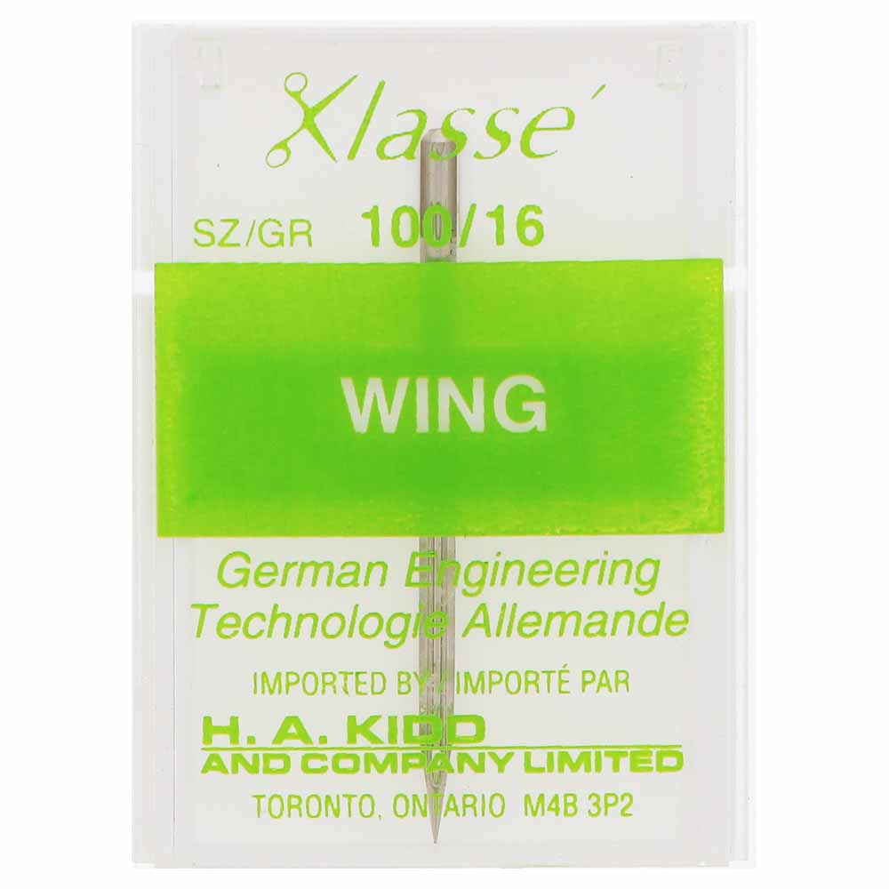 KLASSE Wing/Hemstitch Sewing Machine Needle Wing 100/16