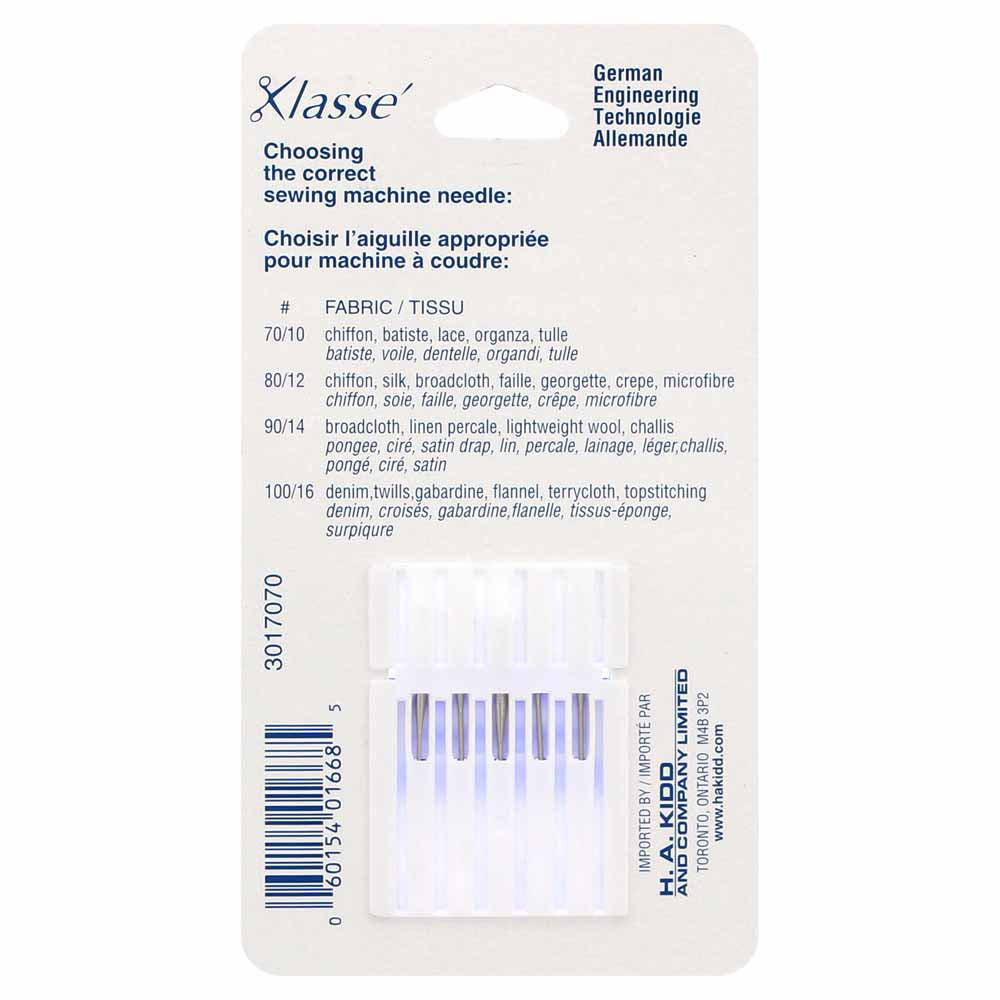 KLASSE Universal Sharps Sewing Machine Needles Sharps 70/10 5-Pack