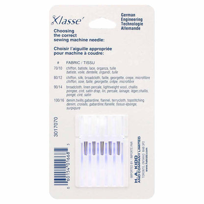 KLASSE Universal Sharps Sewing Machine Needles Sharps 70/10 5-Pack