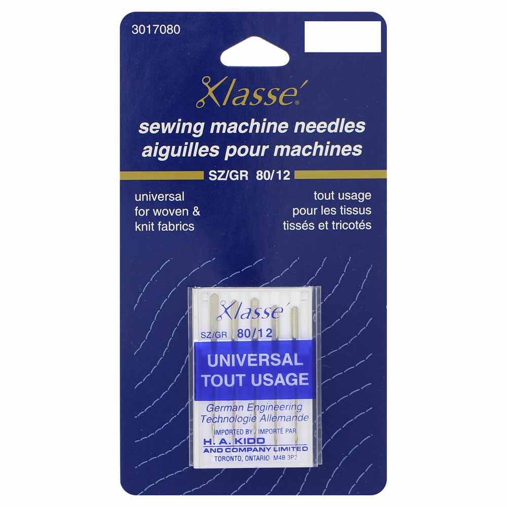 KLASSE Universal Sharps Sewing Machine Needles Sharps 80/12 5-Pack