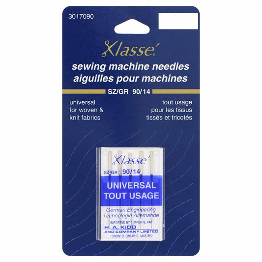 KLASSE Universal Sharps Sewing Machine Needles Sharps 90/14 5-Pack