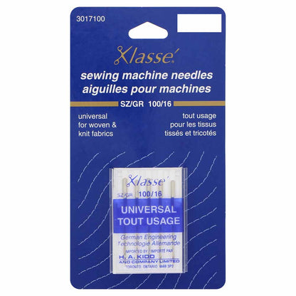 KLASSE Universal Sharps Sewing Machine Needles Sharps 100/16 5-Pack