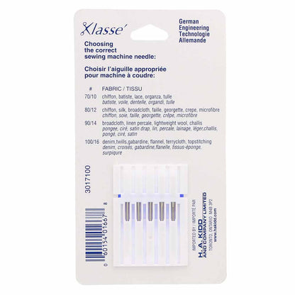 KLASSE Universal Sharps Sewing Machine Needles Sharps 100/16 5-Pack