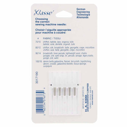 KLASSE Ball Point Sewing Machine Needles Ball Point 90/14 5-Pack