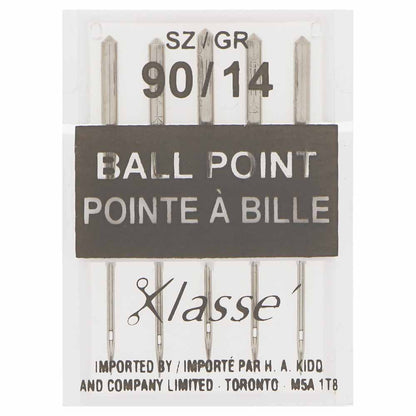 KLASSE Ball Point Sewing Machine Needles Ball Point 90/14 5-Pack