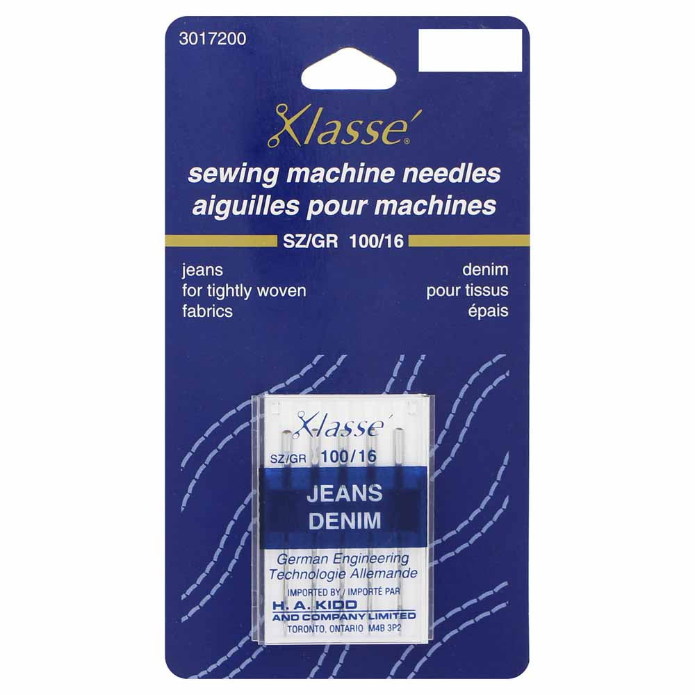 KLASSE Jeans/Denim Sewing Machine Needles Jeans/Denim 100/16 5-Pack