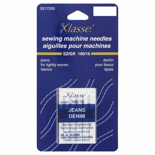 KLASSE Jeans/Denim Sewing Machine Needles Jeans/Denim 100/16 5-Pack