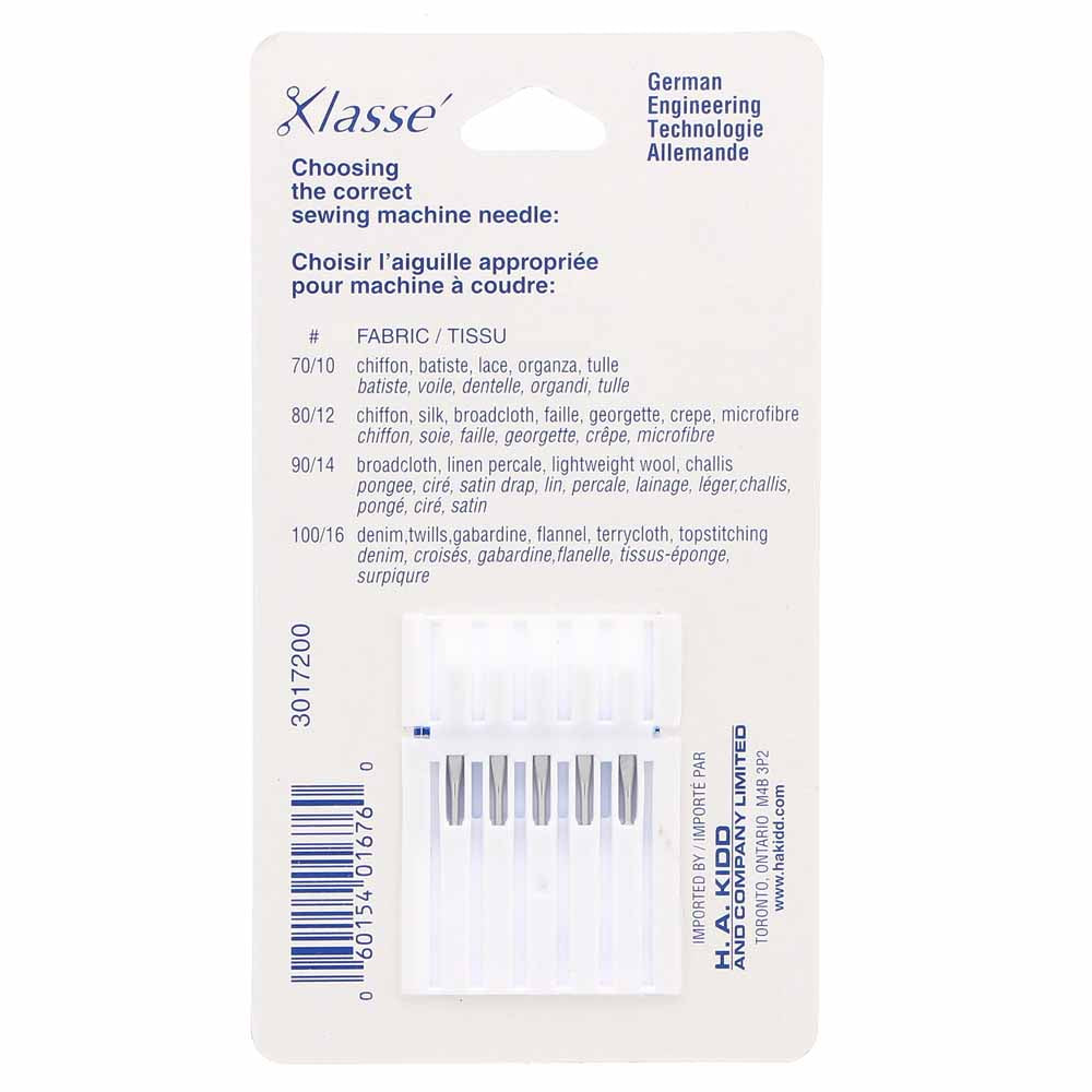 KLASSE Jeans/Denim Sewing Machine Needles Jeans/Denim 100/16 5-Pack