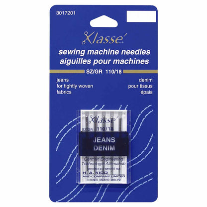 KLASSE Jeans/Denim Sewing Machine Needles Jeans/Denim 110/18 5-Pack