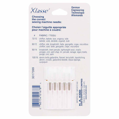 KLASSE Leather Sewing Machine Needles Assorted 2×90/14, 3×100/16 5-Pack