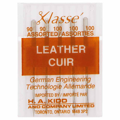 KLASSE Leather Sewing Machine Needles Assorted 2×90/14, 3×100/16 5-Pack
