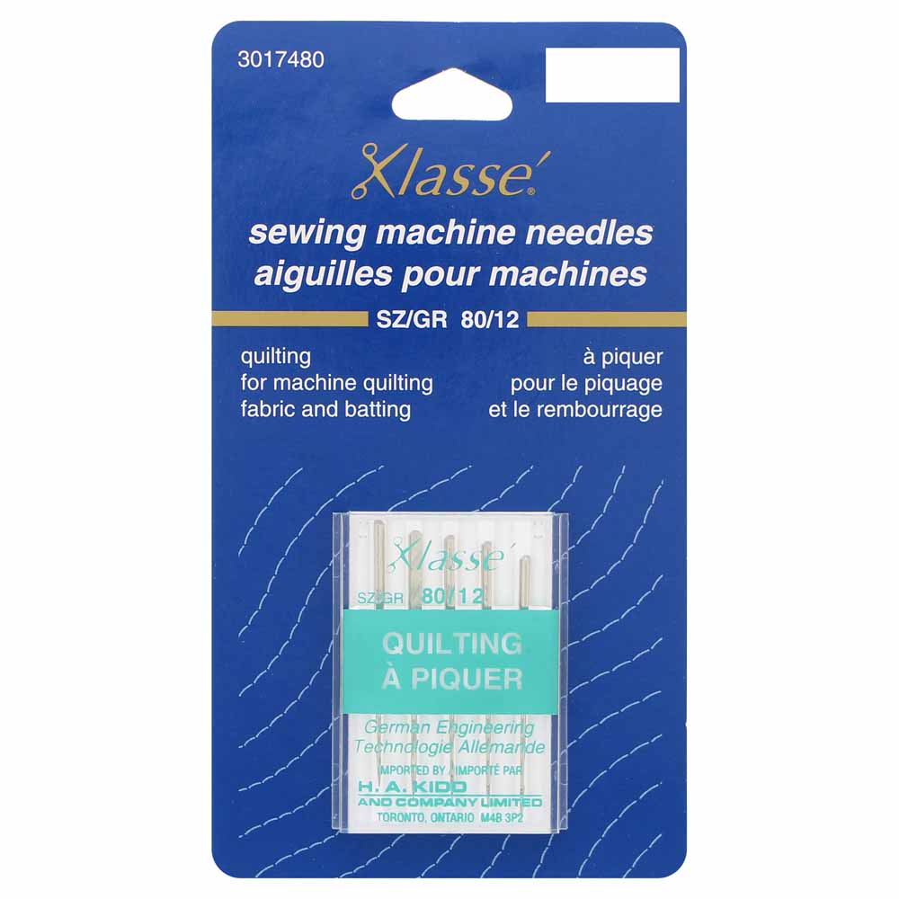 KLASSE Quilting Sewing Machine Needles Quilting 80/12 5-Pack