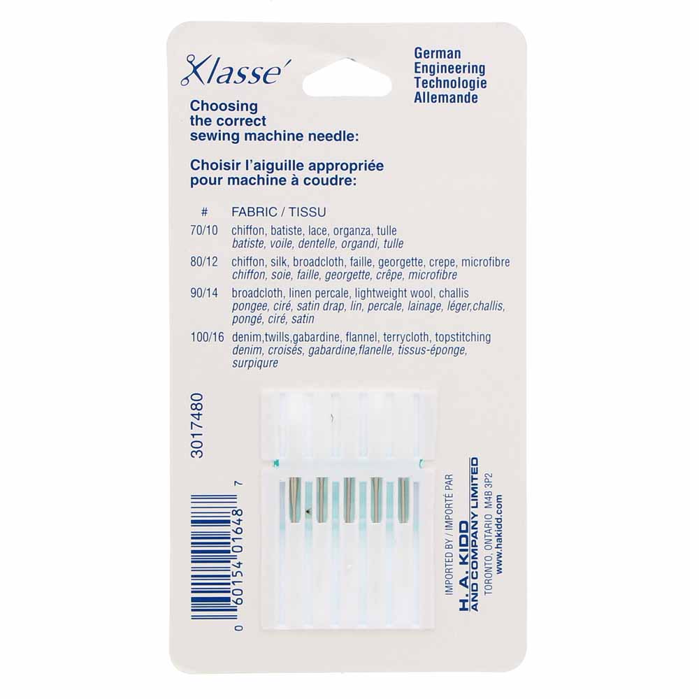 KLASSE Quilting Sewing Machine Needles Quilting 80/12 5-Pack