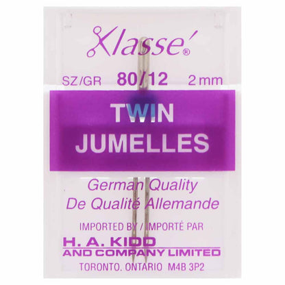 KLASSE Twin Machine Needle 80/12 2.0mm 1 Pack