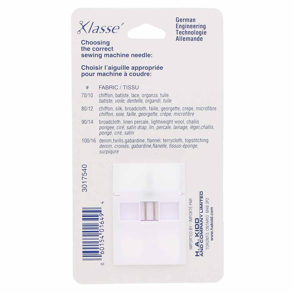 KLASSE Twin Machine Needle Ballpoint 80/12 4.0mm 1 Pack