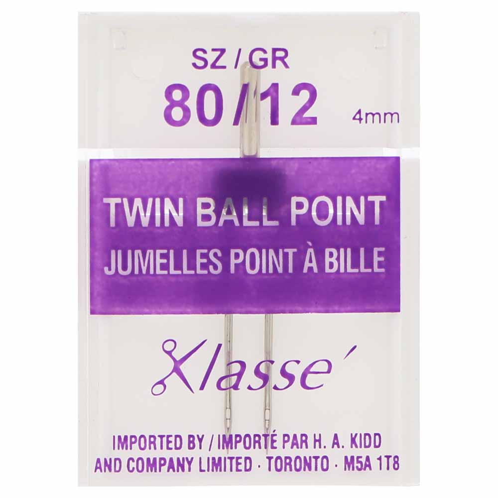 KLASSE Twin Machine Needle Ballpoint 80/12 4.0mm 1 Pack