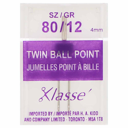 KLASSE Twin Machine Needle Ballpoint 80/12 4.0mm 1 Pack