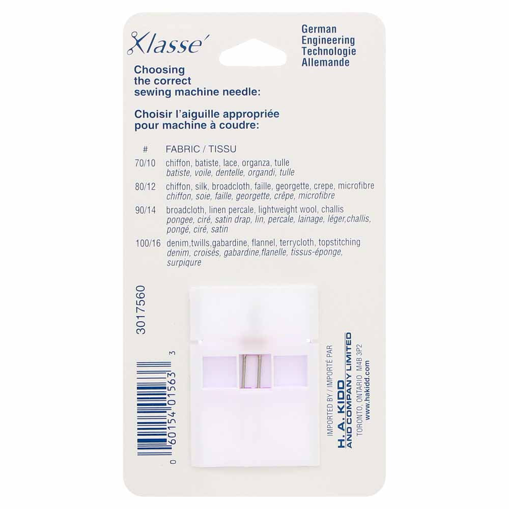 KLASSE Twin Machine Needle Stretch 75/11 4.0mm 1 Pack