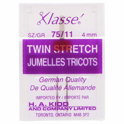 KLASSE Twin Machine Needle Stretch 75/11 4.0mm 1 Pack
