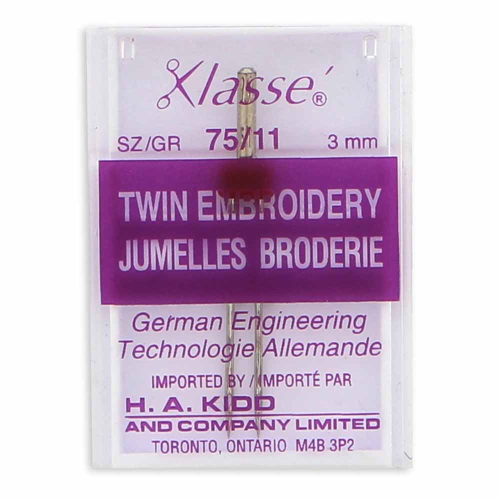 KLASSE Twin Machine Needle Embroidery 75/11 3.0mm 1 Pack