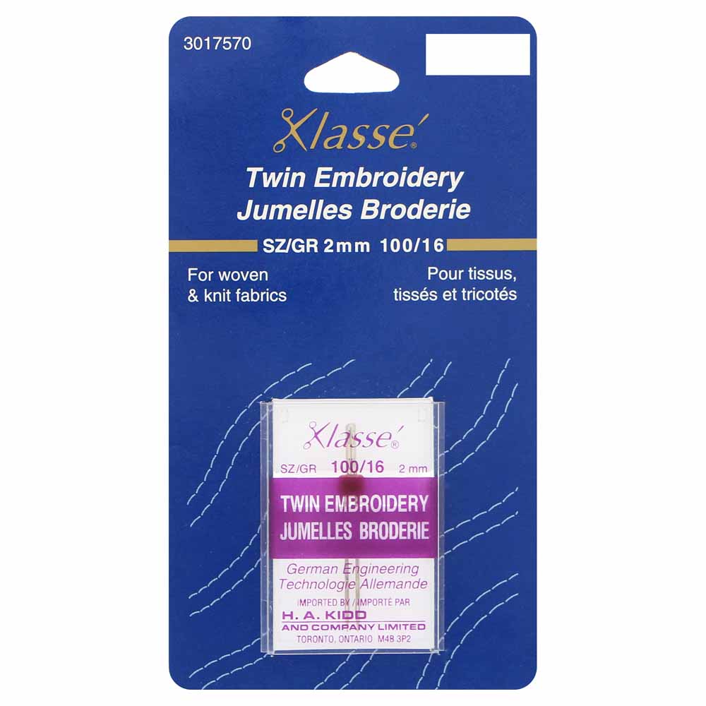 KLASSE Twin Machine Needle Embroidery 2.0mm 1 Pack