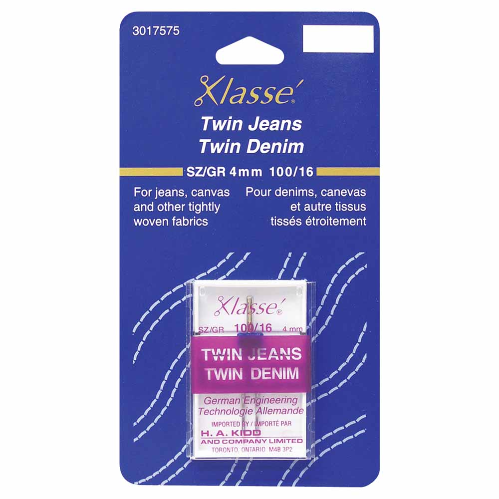 KLASSE Twin Machine Needle Jeans/Denim 100/16 4.0mm 1 Pack