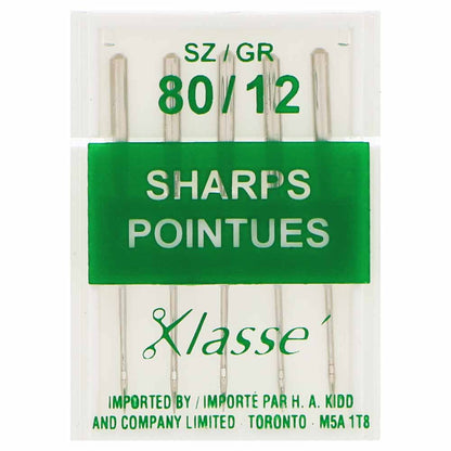 KLASSE Machine Needles Sharps/Microtex 80/12