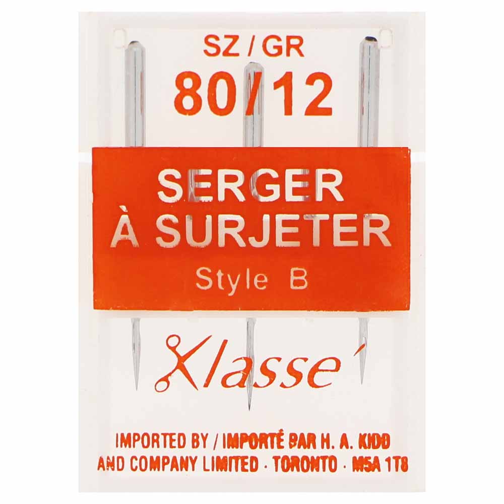KLASSE Serger Machine Needles Serger Short Shank 80/12