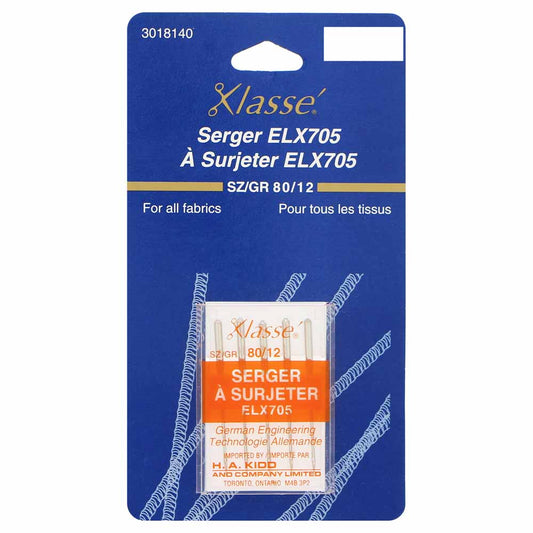 KLASSE Serger Machine Needles Serger ELx705 80/12