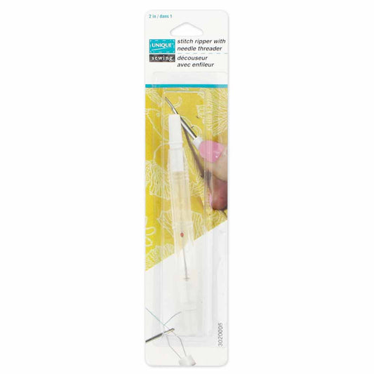UNIQUE SEWING Seam Ripper with Integrated Needle Threader