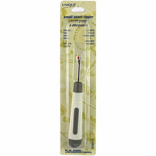 UNIQUE SEWING Seam Ripper — Ergonomic Grip, Small (Grey/Cream)
