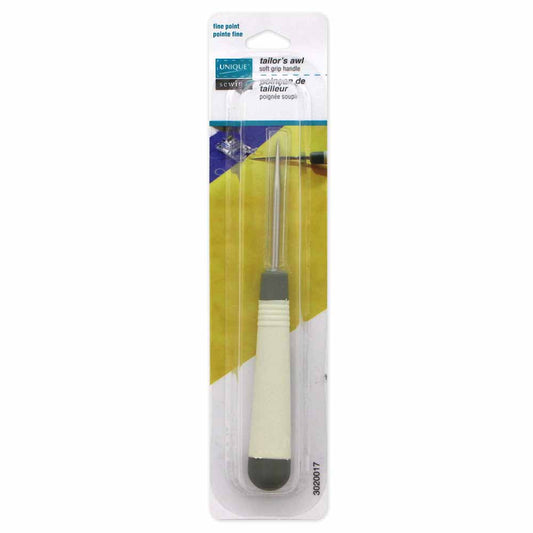 UNIQUE SEWING Tailor’s Awl — Ergonomic Grip (Grey/Cream)