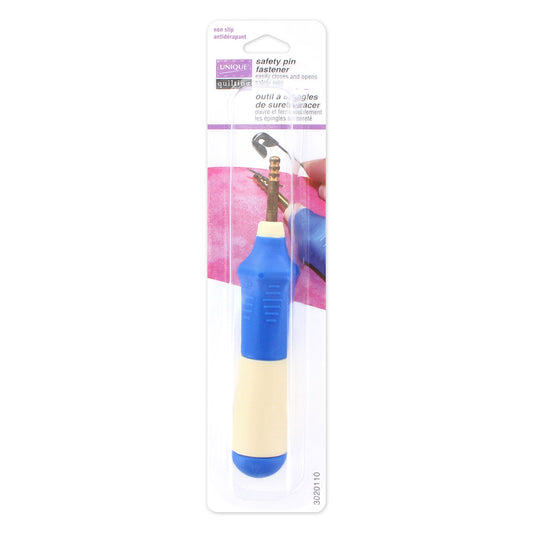 UNIQUE Safety Pin Fastener – Extra Large Comfort Grip – Blue/Cream