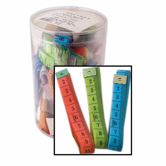 UNIQUE Tub O’ Tape Measures — 40 pcs, 150 cm / 60 in