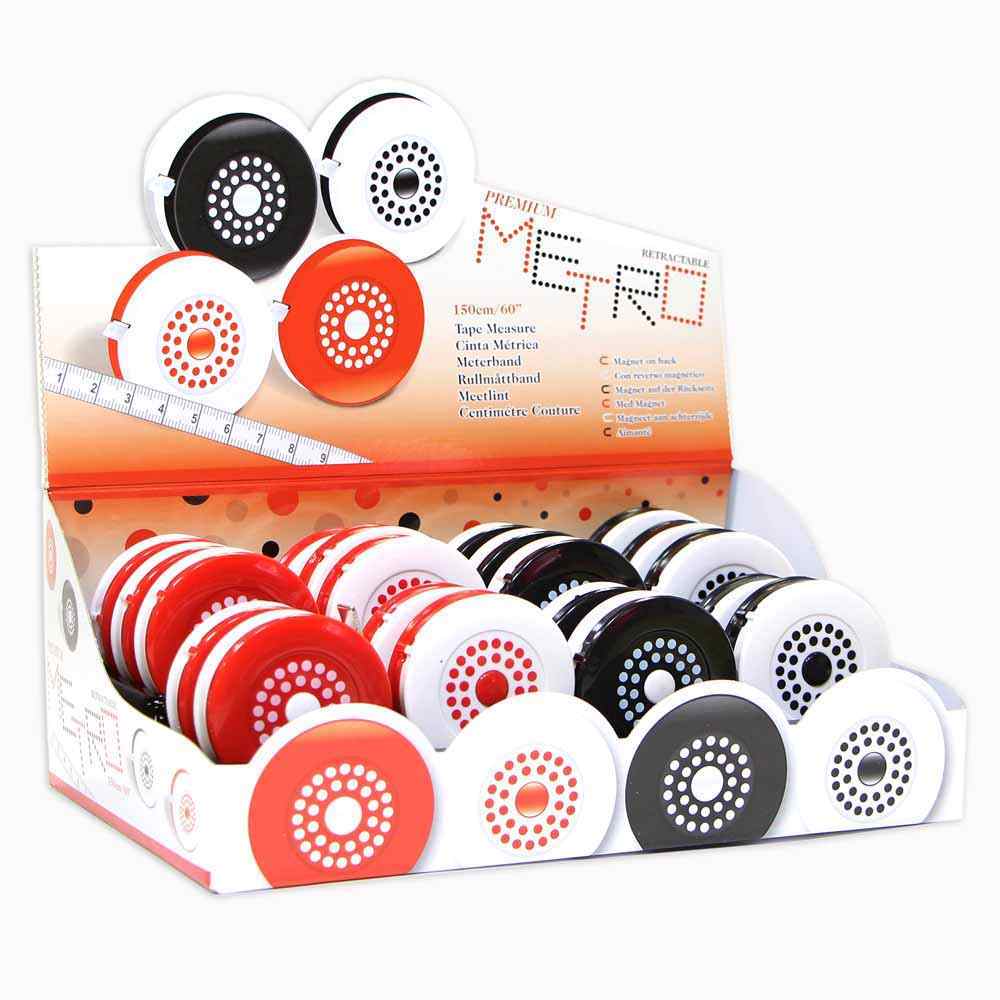 SEW TASTY Retractable Tape Measure Polka Dot 150Cm/60In 40 Pcs