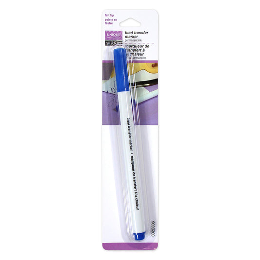 UNIQUE QUILTING Heat Transfer Marker — Blue, Felt‑Tip